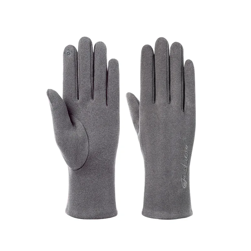 Autumn and Winter Slim Vintage Windproof Touch Screen Gloves Women Winter Full Finger Hand Warmer Glove Female