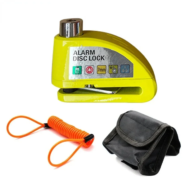 

Motorcycle Waterproof Alarm Lock Bike Lock Security Anti-theft Lock Motorbike Wheel Disc Brake Lock+Bag+Reminder Rope