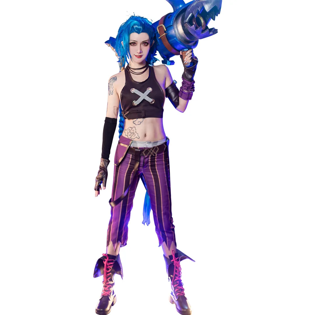 LoL Jinx Cosplay Costume Uniform Outfits Halloween Carnival Suit