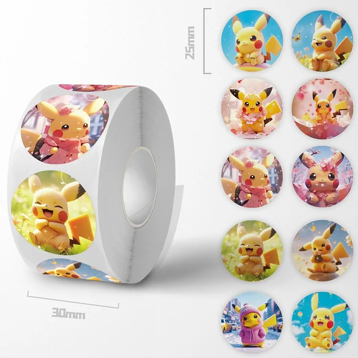 500 sztuk kreatywnych naklejek uszczelniających w nowym stylu Pokemon Pikachu