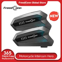 Freedconn Hero-intercomunicador para motocicleta, cascos con Bluetooth, 10 conductores, Intercomunicador para Moto, cascos para compartir música