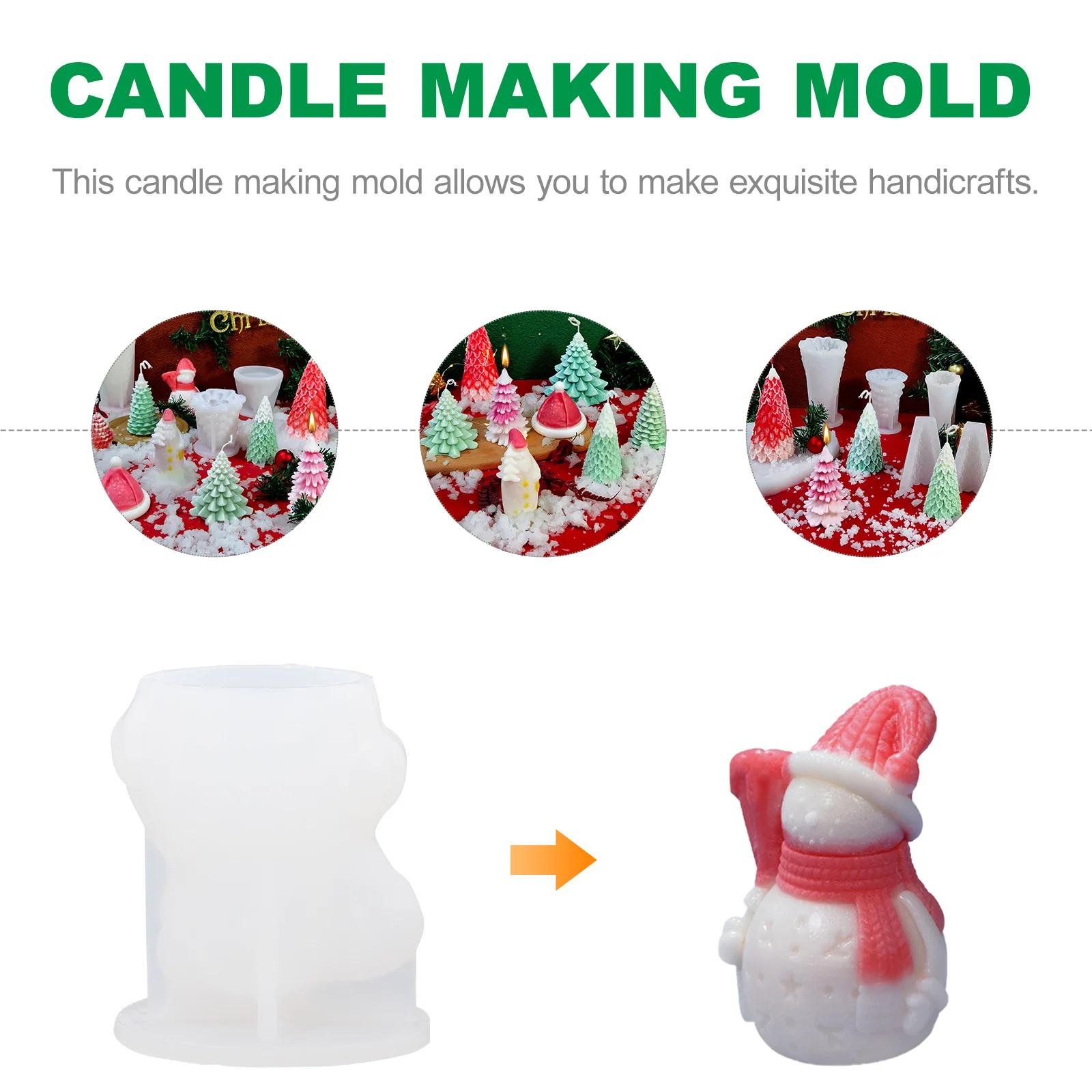 

Snowman Shape Mold DIY Silicone Mould Safe for Use Easy Demoulding Portable Lightweight Perfect for Home Parties