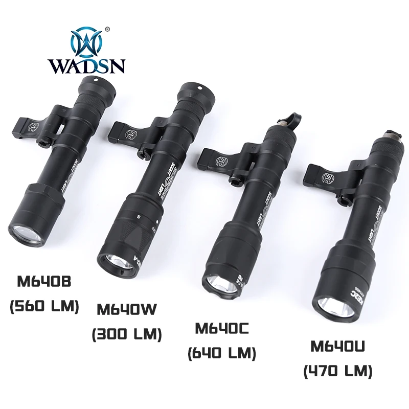 WADSN M640 Tactical Surefir Flashlight  AR15 Rifle Weapon Airsoft Light strobe Mlok Keymod Pictinny 20mm Rail Hunting Lamp 