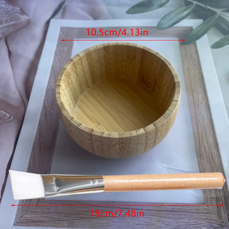 1 مجموعة المرأة سيدة DIY قناع الوجه عدة قناع الوجه وعاء الخيزران خلط عصا ملعقة ملعقة عدة أدوات التجميل الجمال العناية بالبشرة