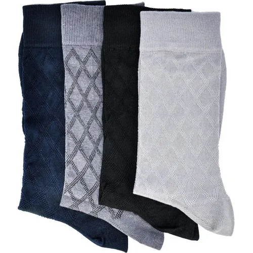 Ciorap 4'lü Male Diamond Patterned Socks