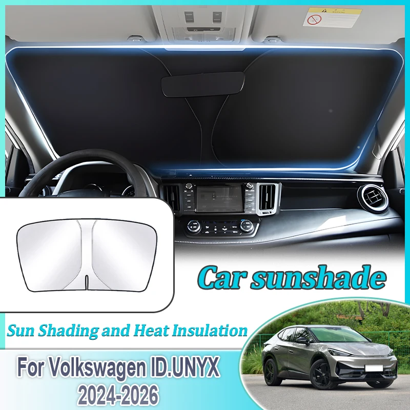 

Privacy Blocks For Volkswagen ID.UNYX 2024 2025 2026 Anti-UV Car Sun Protection Steel Ring Front Windshield Sunshade Accessories