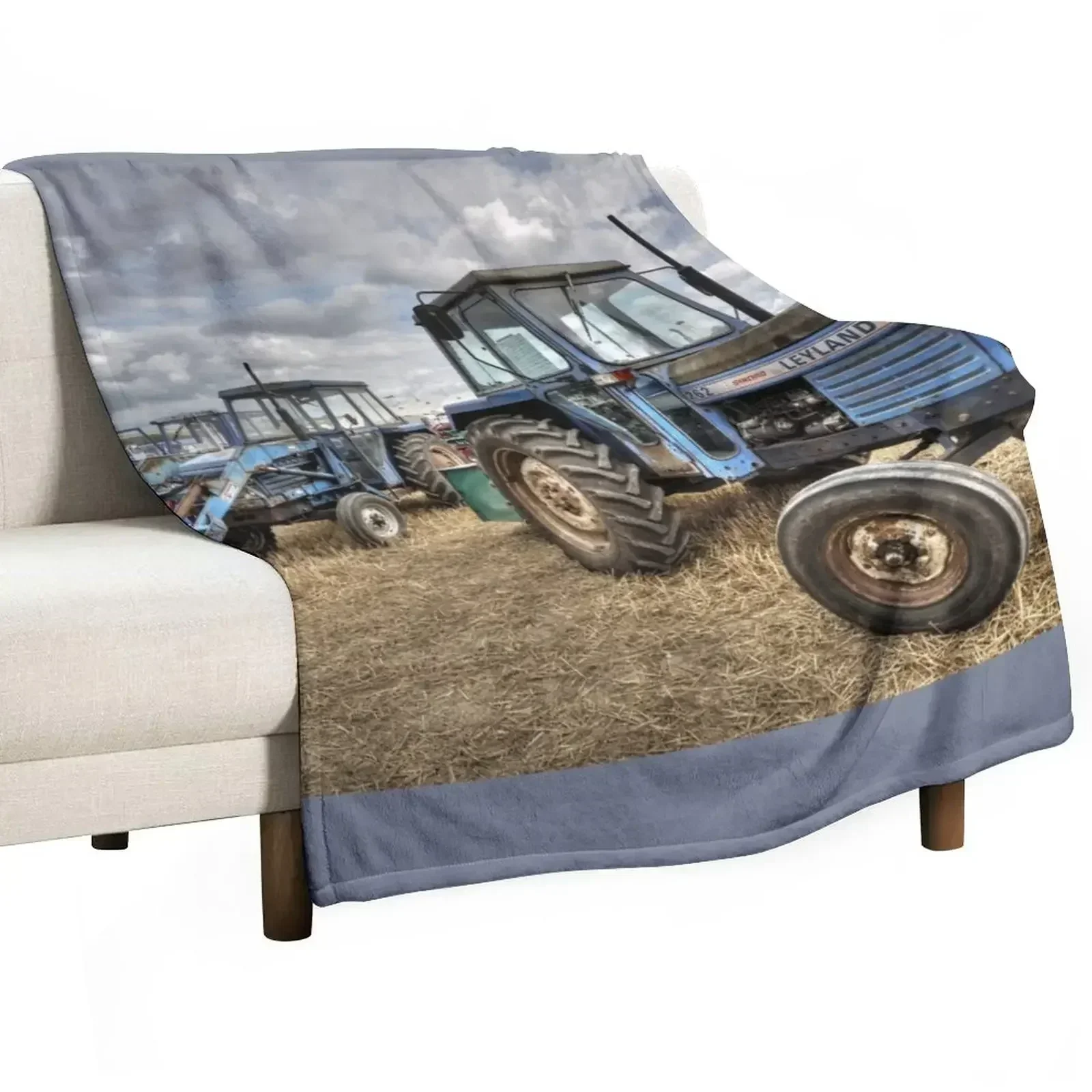 

Leyland Tractors Throw Blanket Plaid on the sofa blankets ands Multi-Purpose Polar Blankets