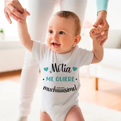 Ma tante m'aime beaucoup pour bébé, barboteuse pour tout-petits, combinaison décontractée pour filles, vêtements mignons pour garçons, olympiques de batterie pour nouveau-né