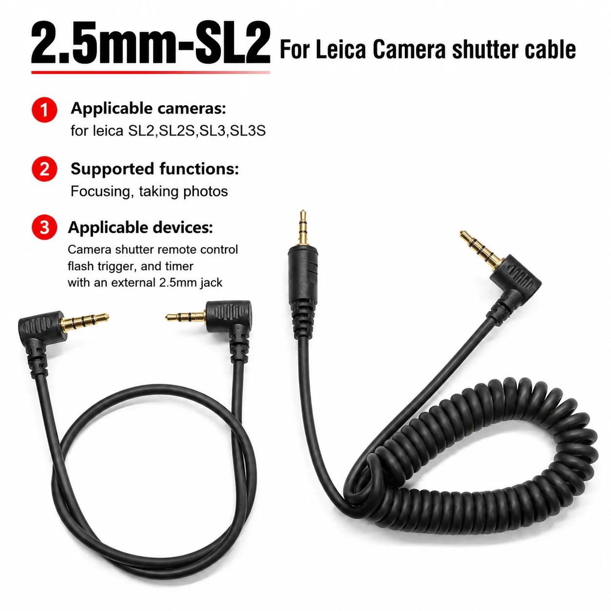 

2.5mm for Leica Shutter Cable To Wireless Shutter Remote Control for Cameras, Chutter Release cable remote control/flash trigger
