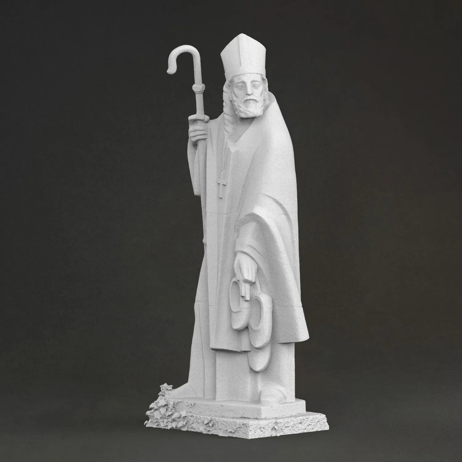 “Servatius” sculpture, 3D printed resin material, hand-painted, plaster-like textured decoration (ships within 10 days).
