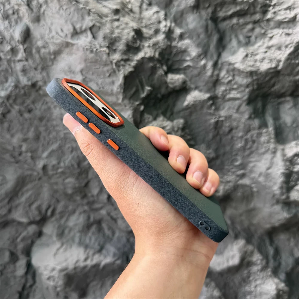 Luksusowe, biznesowe, skórzane, matowe, odporne na wstrząsy etui z bumperem do OnePlus 15 13 1+ 15R 13R, metalowa osłona ochronna na obiektyw, tylna obudowa. — zdjęcie produktu 5