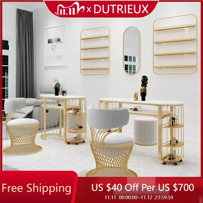 

Легкий роскошный профессиональный стол для ногтей, роскошный эстетический белый маникюрный стол для макияжа, высокое качество, мебель для маникюрного салона Nageltisch