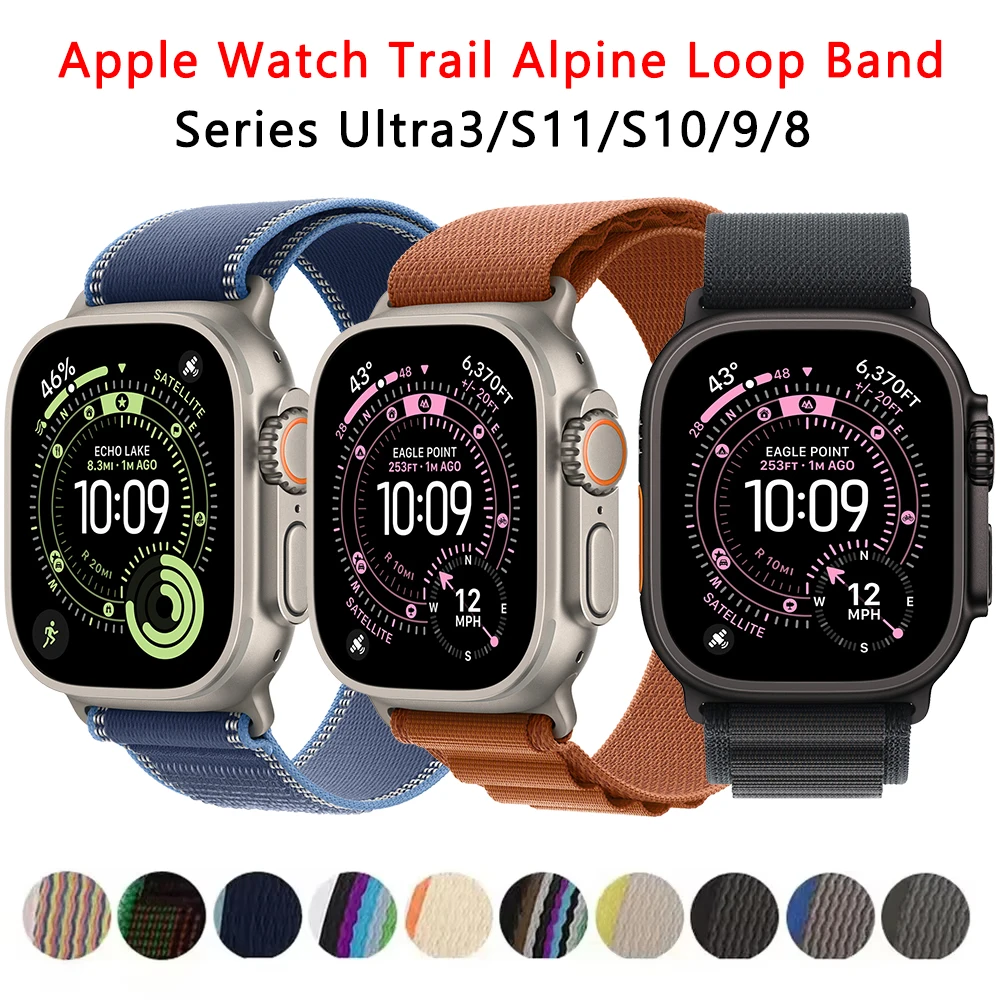 2025 Trail Alpine Loop Band for Apple Watch Strap Ultra 3 2 49mm 46mm 45mm 44mm 42 40 41 Correa Bracelet iWatch Series 11 10 SE