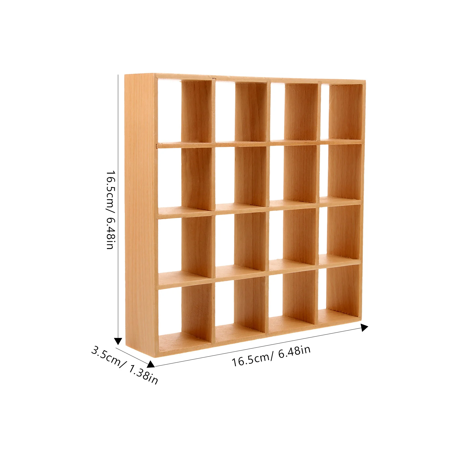 16 Grid Storage Rack Mini House Decor Miniature Furniture Model Display Shelves Toy Bookshelf Decorate Wooden