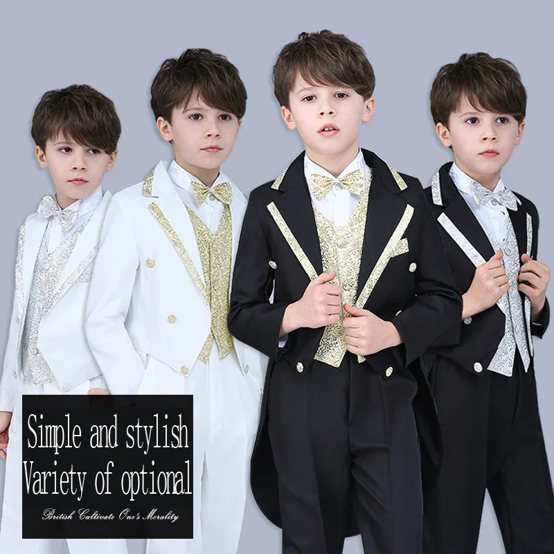 Spring High Quality Tailcoat for Big Boys, Youth and Children, Formal Tailcoat for Children, Bright Party Performance Clothing