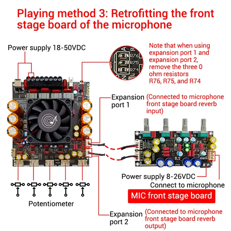 ABZW ZK-AS21P Bluetooth Enabled Digital Power Amplifier Board Stereo 2X3000W+ 600W Subwoofer Module