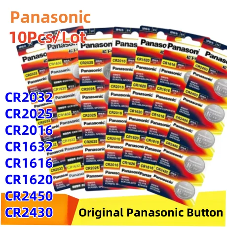 10Pcs Original Panasonic CR2032 CR2025 CR2016 CR1632 CR1616 CR1620 CR2450 CR2430 Lithium Battery CR2032 Batteria CR 2032