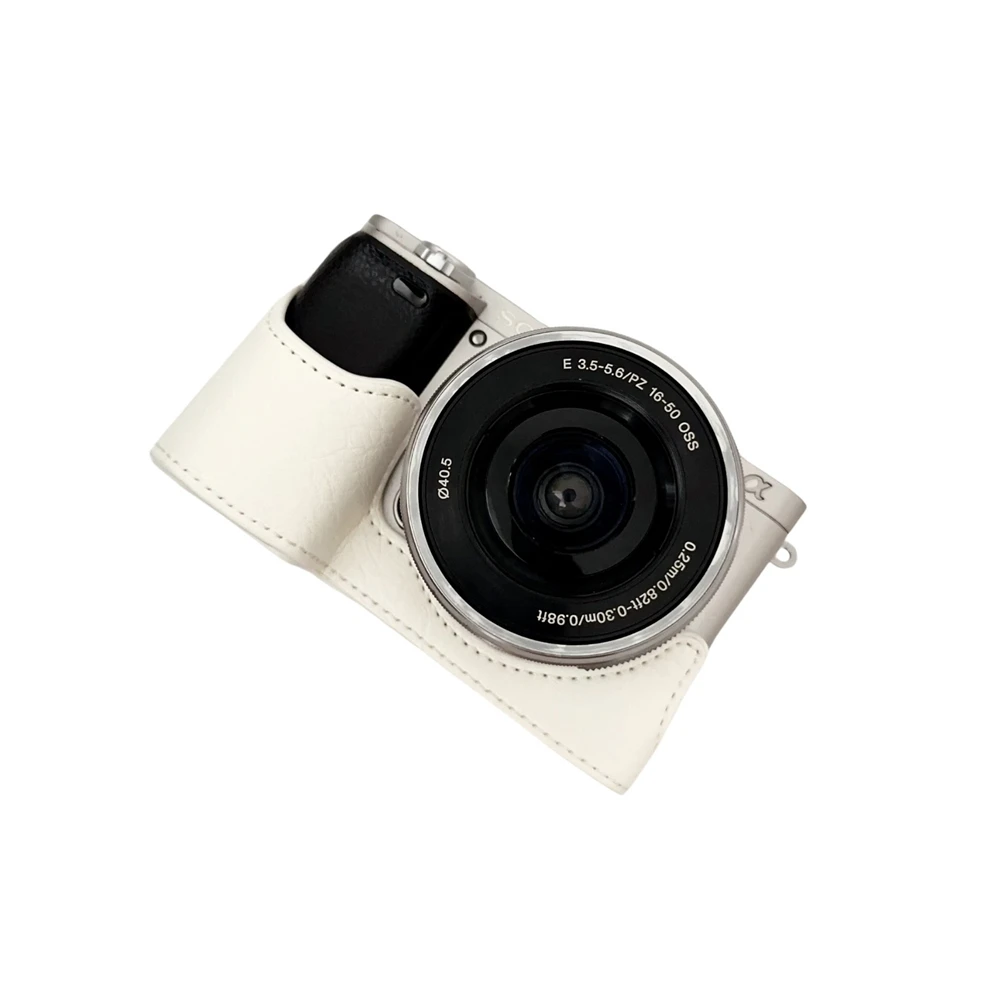 A6000 A6100 A6300 A6400 PU Half Base Bag Body Case Cover Protector Shell for Sony ILCE-6000 ILCE-6100 ILCE-6300 Camera