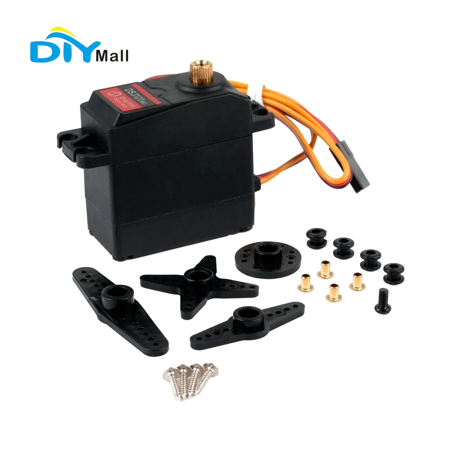 

DSservo DS3120 Цифровой серводвигатель с высоким крутящим моментом 20 кг 180/270 ° Регулируемый для робота-автомобиля/RC лодки/дрона