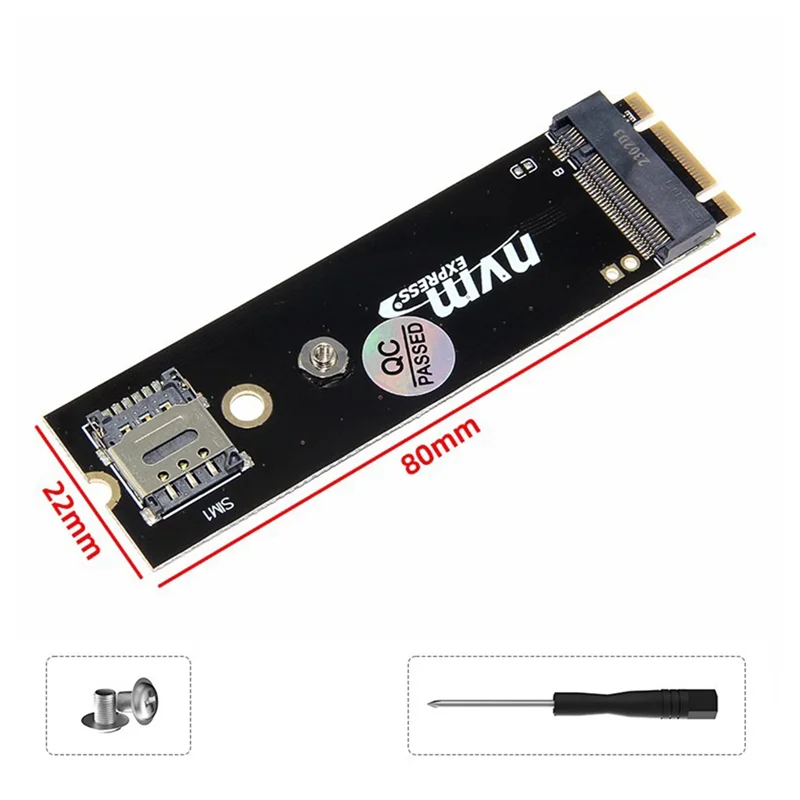 ABGN M.2 B キーから M.2 M キー NVME または B キーアダプタカード、SIM カードスロット付き 3G/4G/5G LTE モジュール用