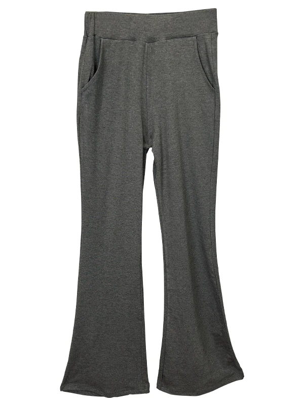 High Waist Bell Bottom Pants Women's Elastic Waist Slimming Long Leg Lengthening Fashionable Knitted Casual Pants Autumn