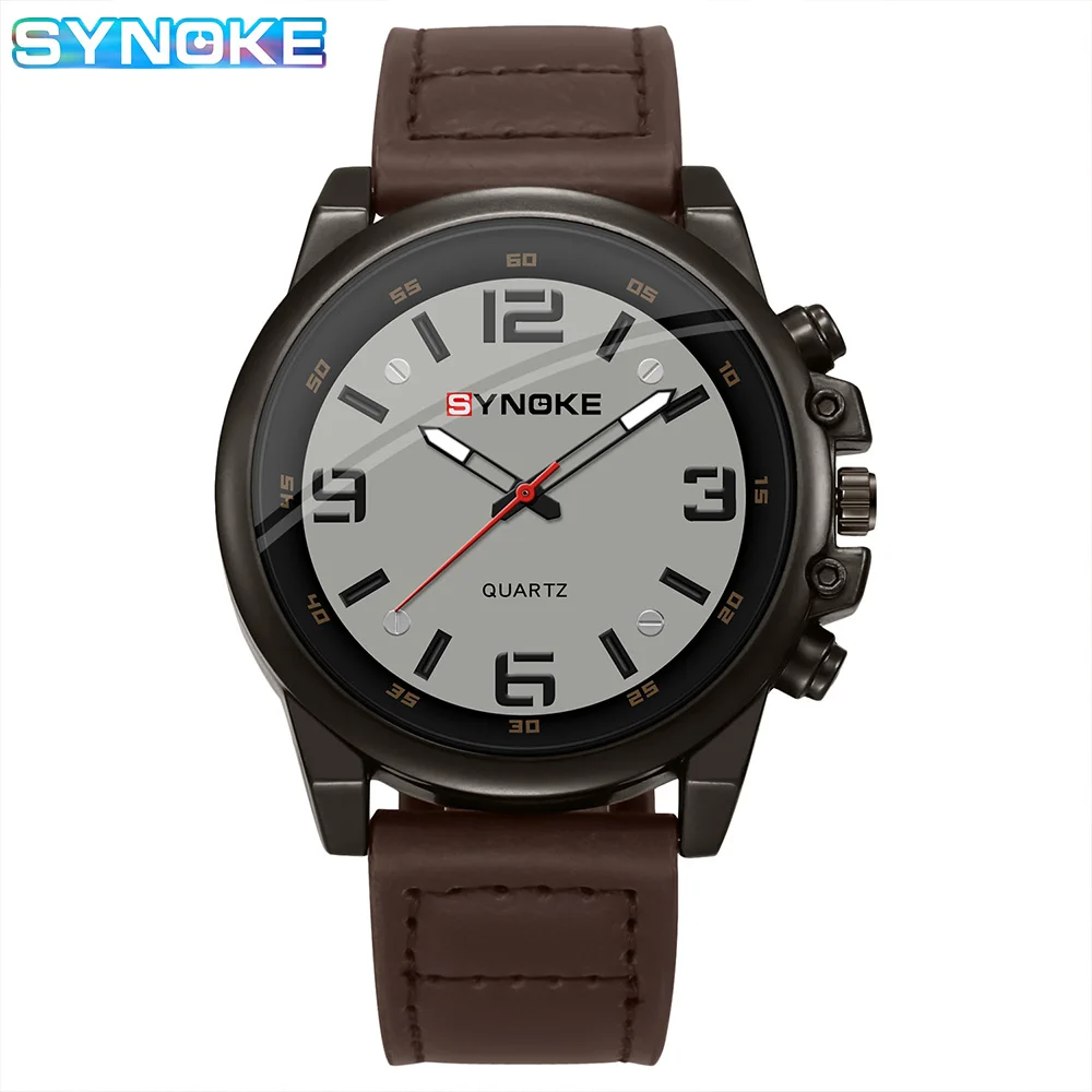 SYNOKE Men Quartz Watch Fashion Retro Simple Business Belt Quartz Watch For Men Watch Student Wristwatch Sports Non Mechanical