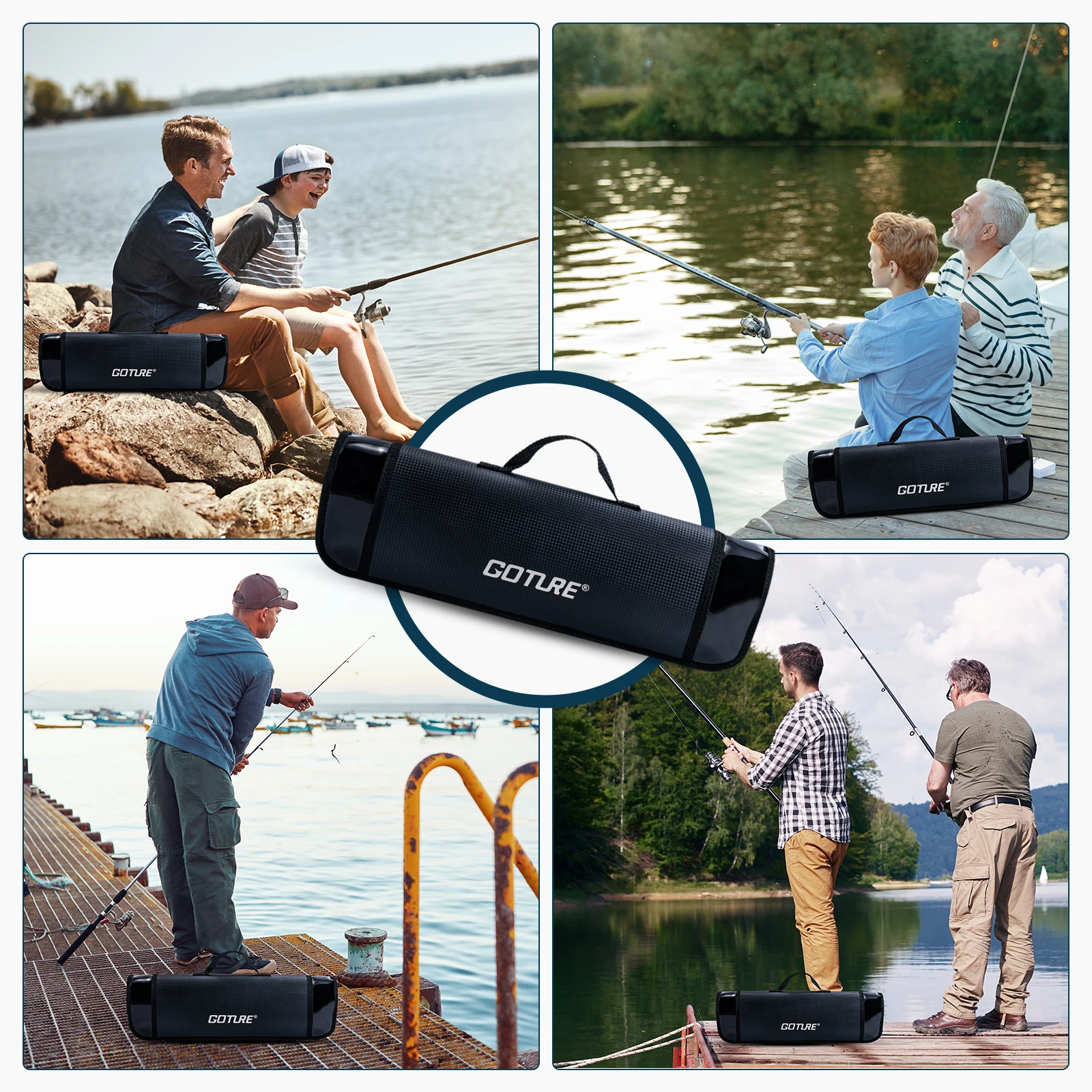 

Набор телескопических удочек Goture 1,9/2,1/2,3/2,5/2,7 м и спиннинговая рыболовная катушка, набор крючков для 66, водонепроницаемая сумка для рыбалки