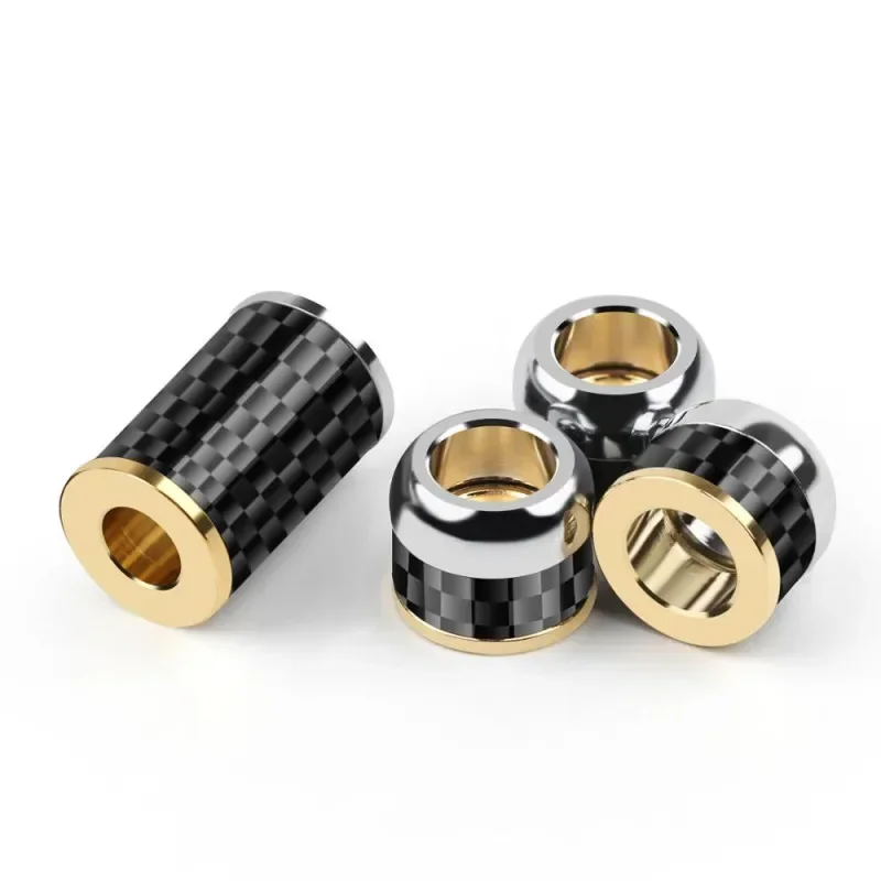 Auricular Y divisor 6,0mm a 5,0mm adaptador de conector de Audio deslizante auriculares de fibra de carbono actualización conector de cable de auriculares DIY negro