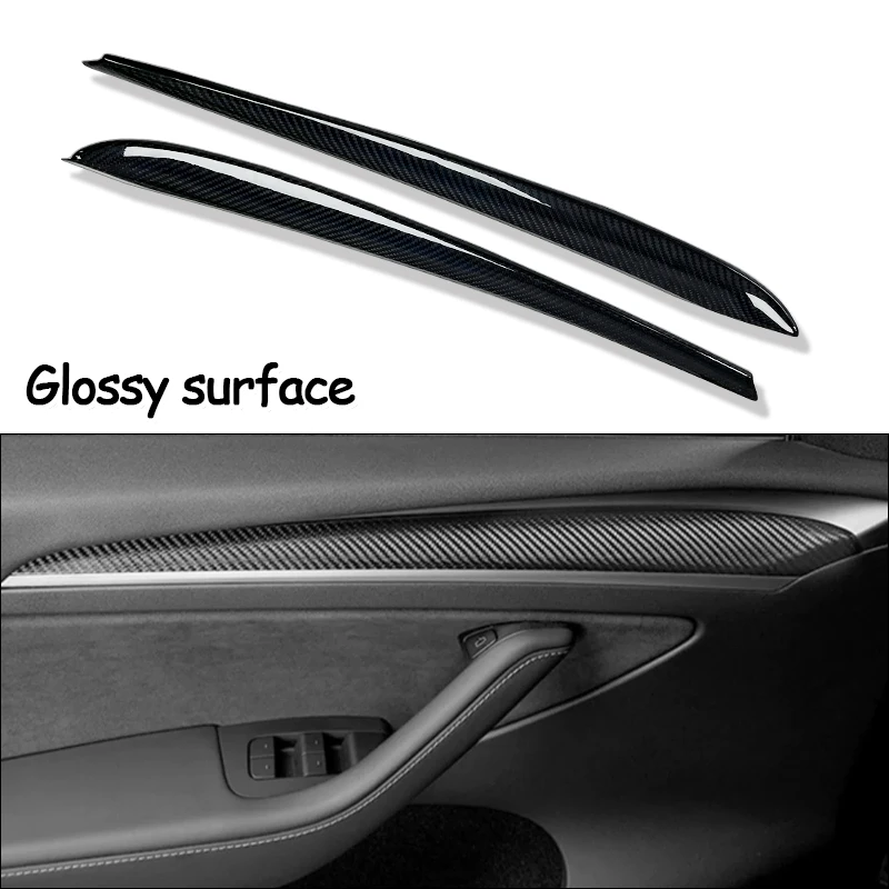 Tesla Model 3 Model y binnendeurpaneel koolstofvezel sierstrip interieurbekleding accessoires 2 stuks