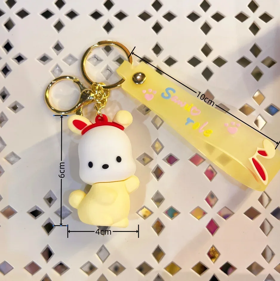 Cartoon Animation Hello Kitty in My Melody, Kuromi Around Sanrio Cinnamoroll Doll portachiavi ciondolo chiave per auto ornamenti Shunbao