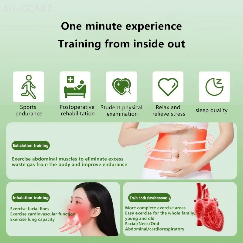 مجموعة دمبل لتدريب عضلات البطن، جهاز تمرين التنفس العميق لتعزيز قدرة الرئة