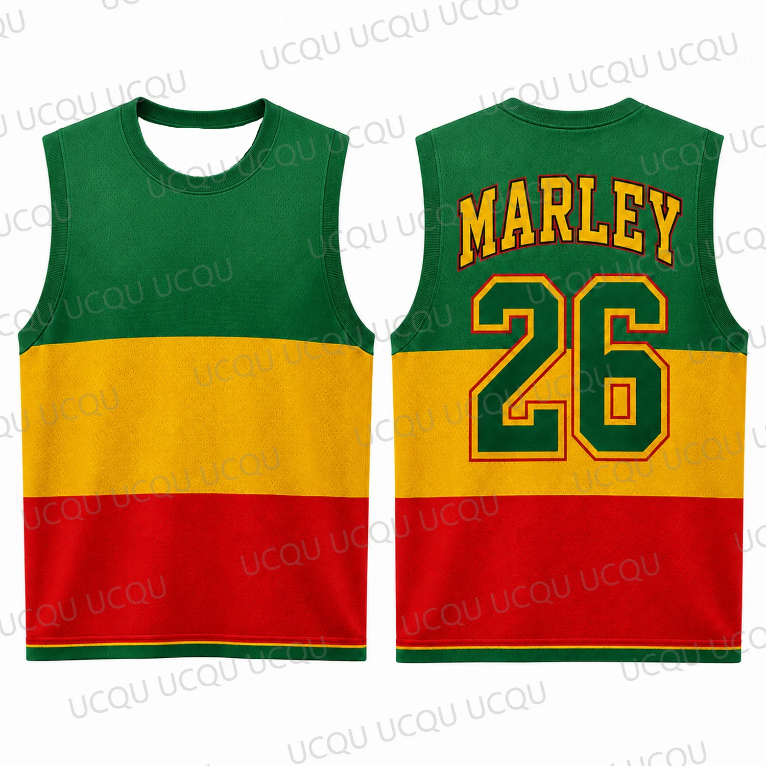 Marley Rasta Basketball Jersey Reggae Music Tank Top Marley 26 Vintage Streetwear Unisex Sports Vest