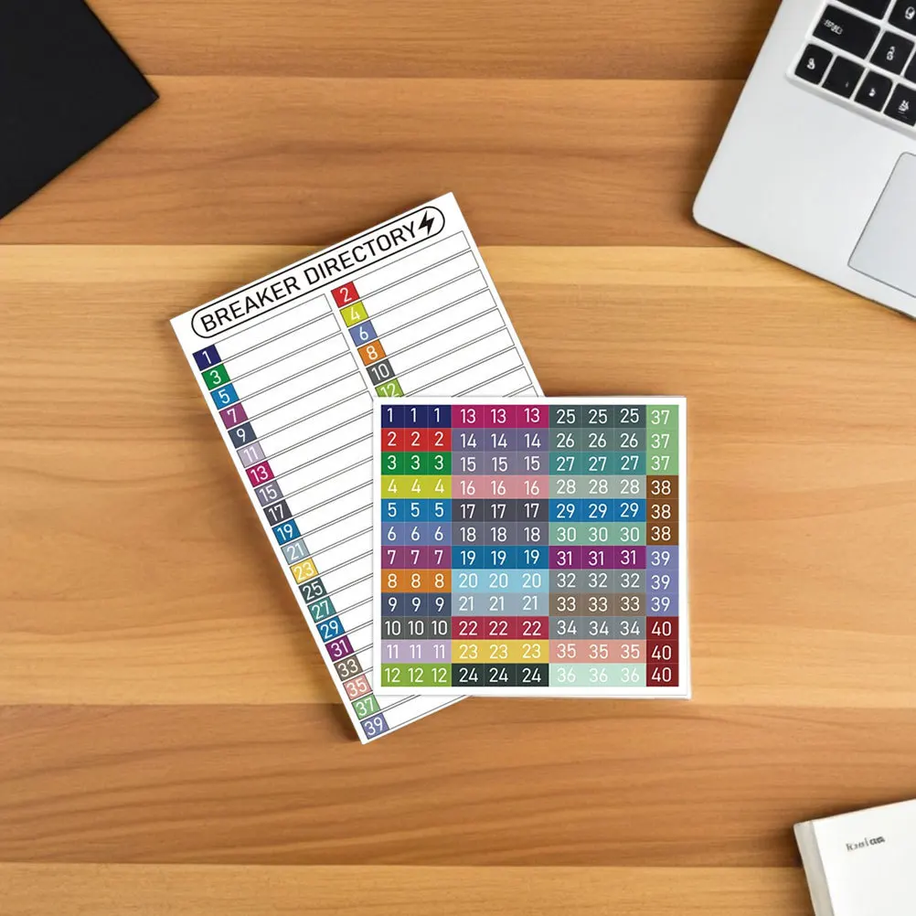 

2 шт. этикетки на электрических панелях, водонепроницаемые пронумерованные наклейки на коробку выключателя для Diy, идентификация цепи, центр загрузки, дверной органайзер