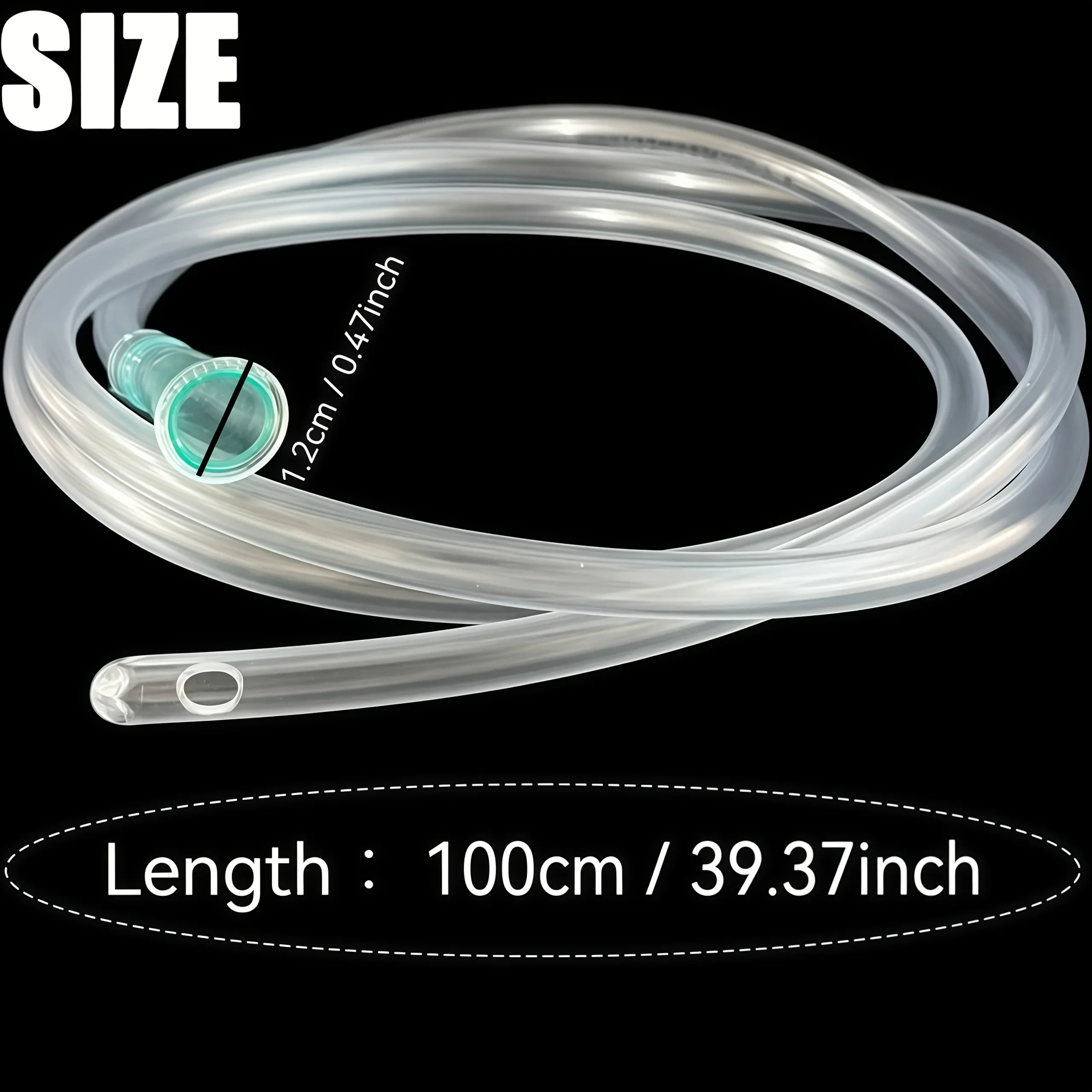 1-Meter Green-Tipped Tube, Transparent Soft Hose, Compatible With Various Large-Bore Syringes