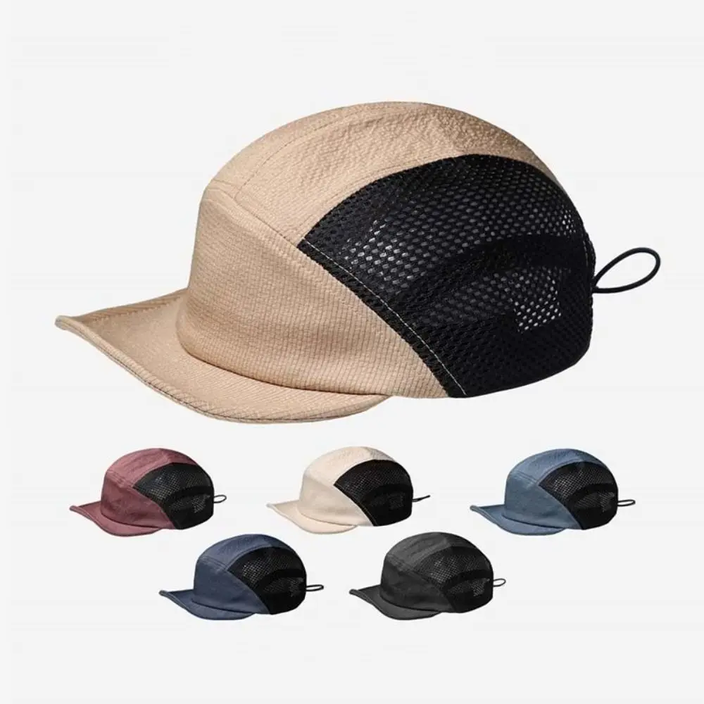 

Japanese Short Brim Baseball Cap Quick-drying Outdoor Sports Mesh Sun Hat UV Protection Casual 5 Panel Hat Camping Fishing