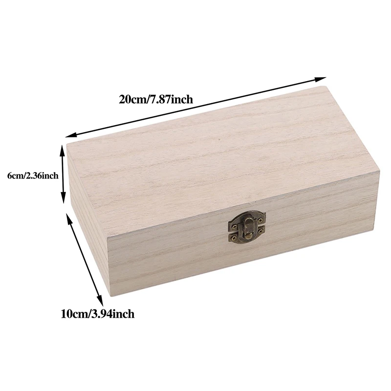 New Home Storage Box Natural Wooden With Lid Golden Lock Postcard Organizer Handmade Craft Jewelry Case Wooden Box Casket Home