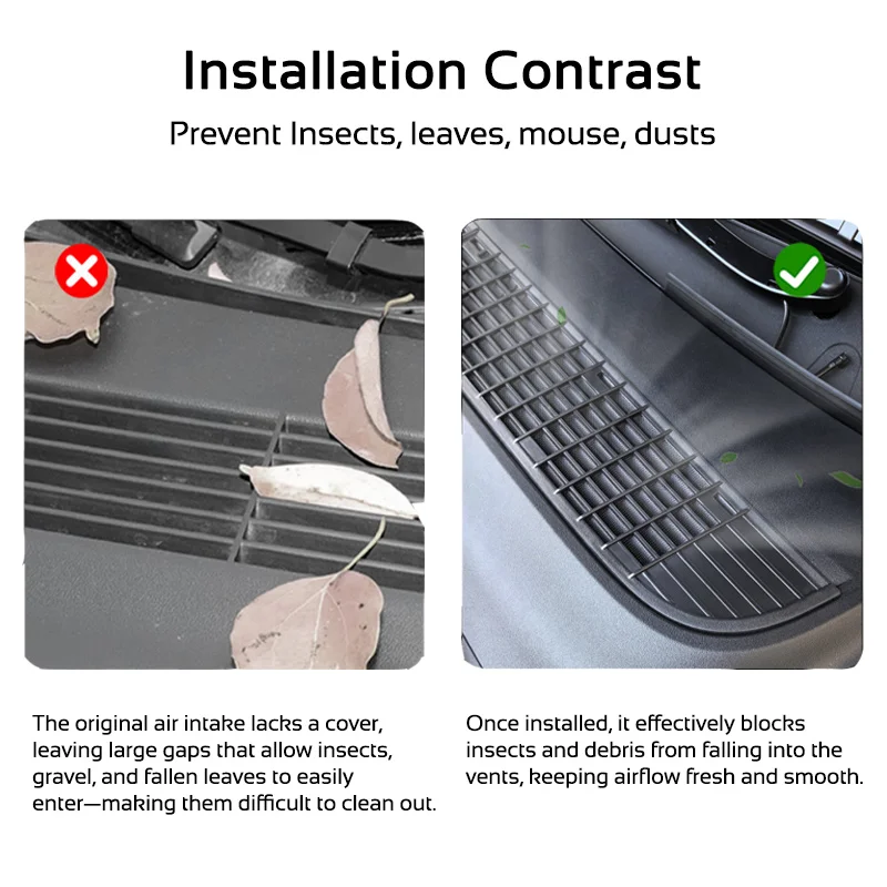 For Tesla Model Y YL 2025-2026 Air Inlet Vent Cover Intake Grill Protective Mesh Insect-proof Filter Clip Car Accessories