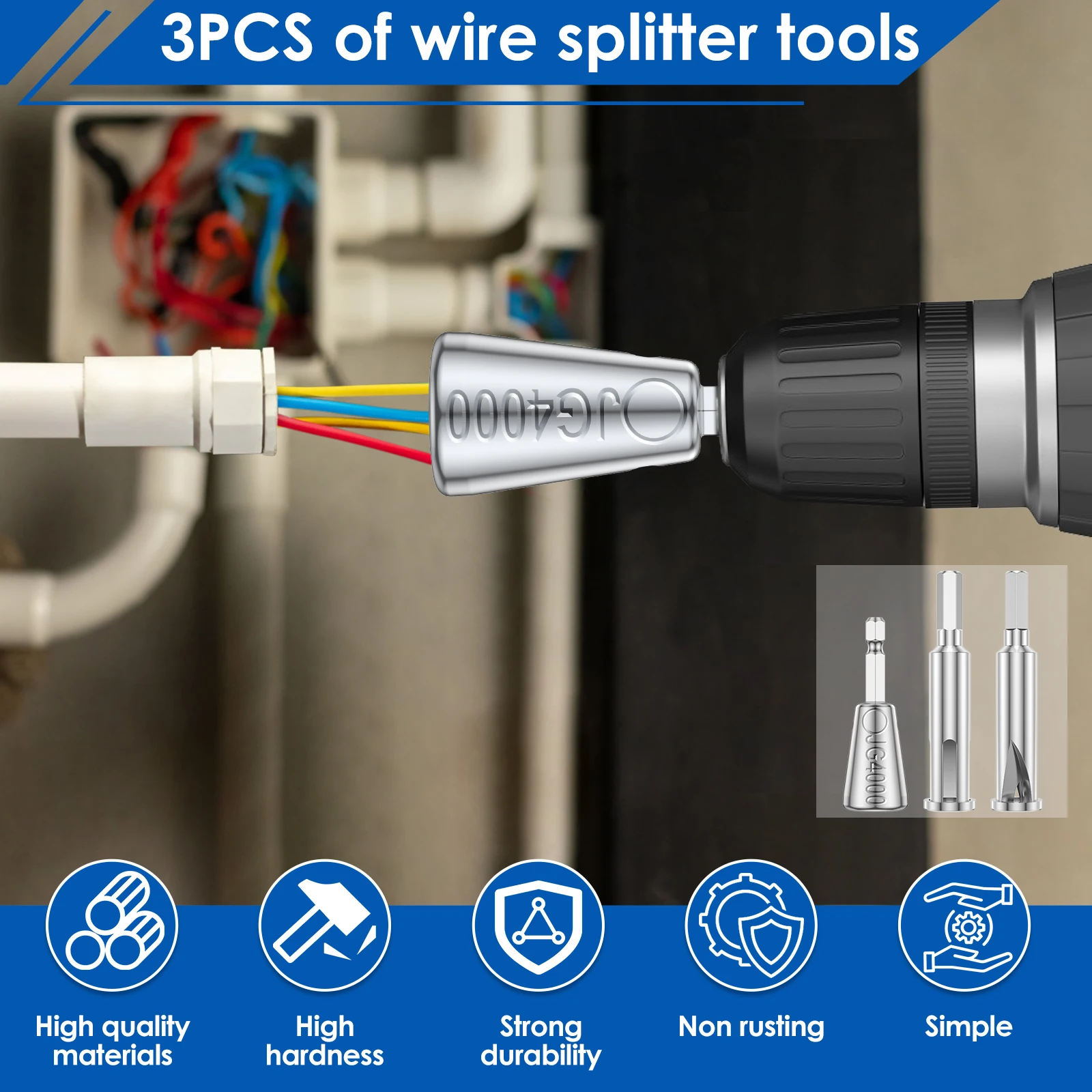 Wire Twisting Tool Automatic Wire Stripper Wire Twister 3 Way and 5 Way Cable Twisting Connector 6mm Hex Shank Drill Drive