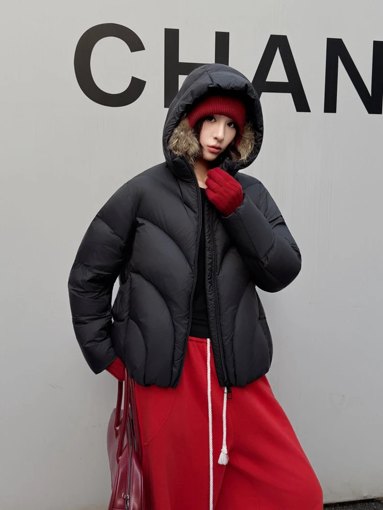 Winter Waterproof White Duck Down Parker Outwears Women Hooded Puff Fluffy Short Down Jacket Female Warm Thick Cold Proof Jacket