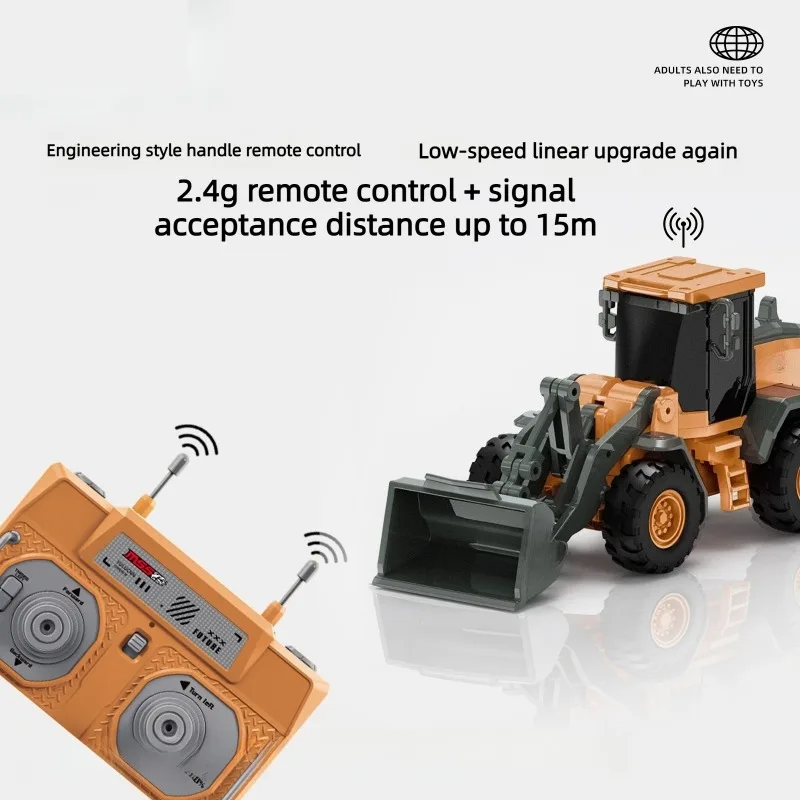 1/64 Mini Alloy RC Forklift 2.4GHz High Power Type-C Rechargeable Front Loader All-Terrain Engineering Vehicle RTR RC Toy Truck