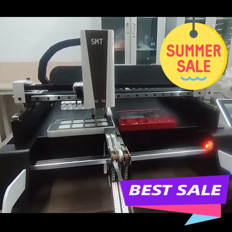 New K1-PRO-110V LY Triple Vision Camera High Speed Desktop Mini Automatic SMT Pick and Place IC Chip Mounter Machine LED SMD Dual Heads Nozzles