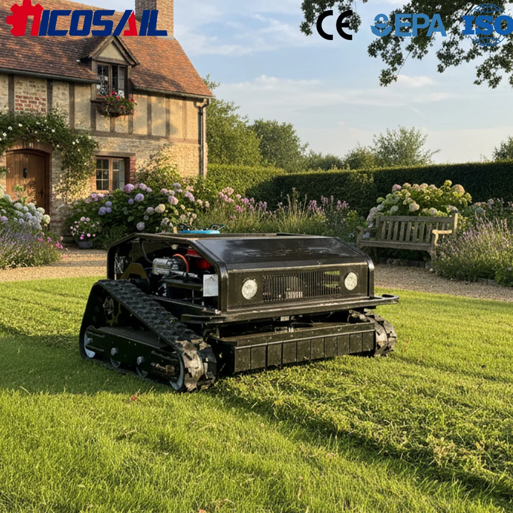 

Customized 800mm Remote Control Crawler Lawn Mower All Terrain Slope Climbing CE Approved For Farm Garden Orchard