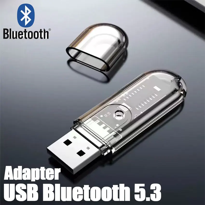 1PCS USB Bluetooth 5.3 Adapter USB Wireless Bluetooth Audio Adapter Bluetooth Audio Receiver Connector connector