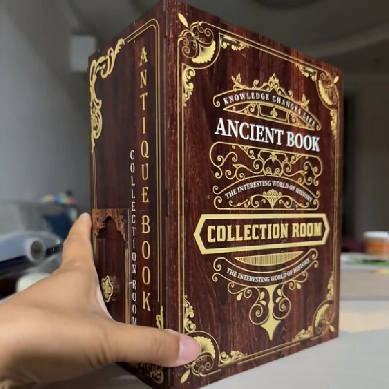 Diy Book Nook Shelf Insert Kits Wooden Miniature Model Kit Cyberrpunk Bookend Assembled Bookshelf Home Decor Boxed Birthday Gift