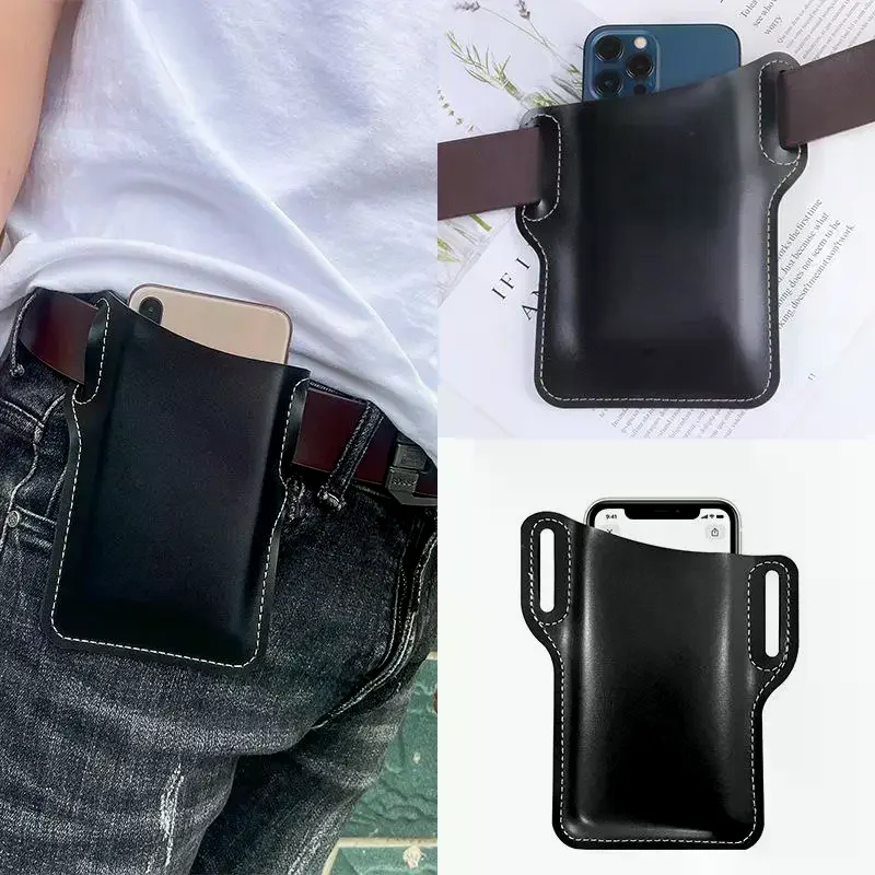 /HTF/Mobile Phone Hanging Waist Bag Universal Sports Waist Bag Leather Phone Belt Bag Outdoor Equipment Accessories 1Pcs