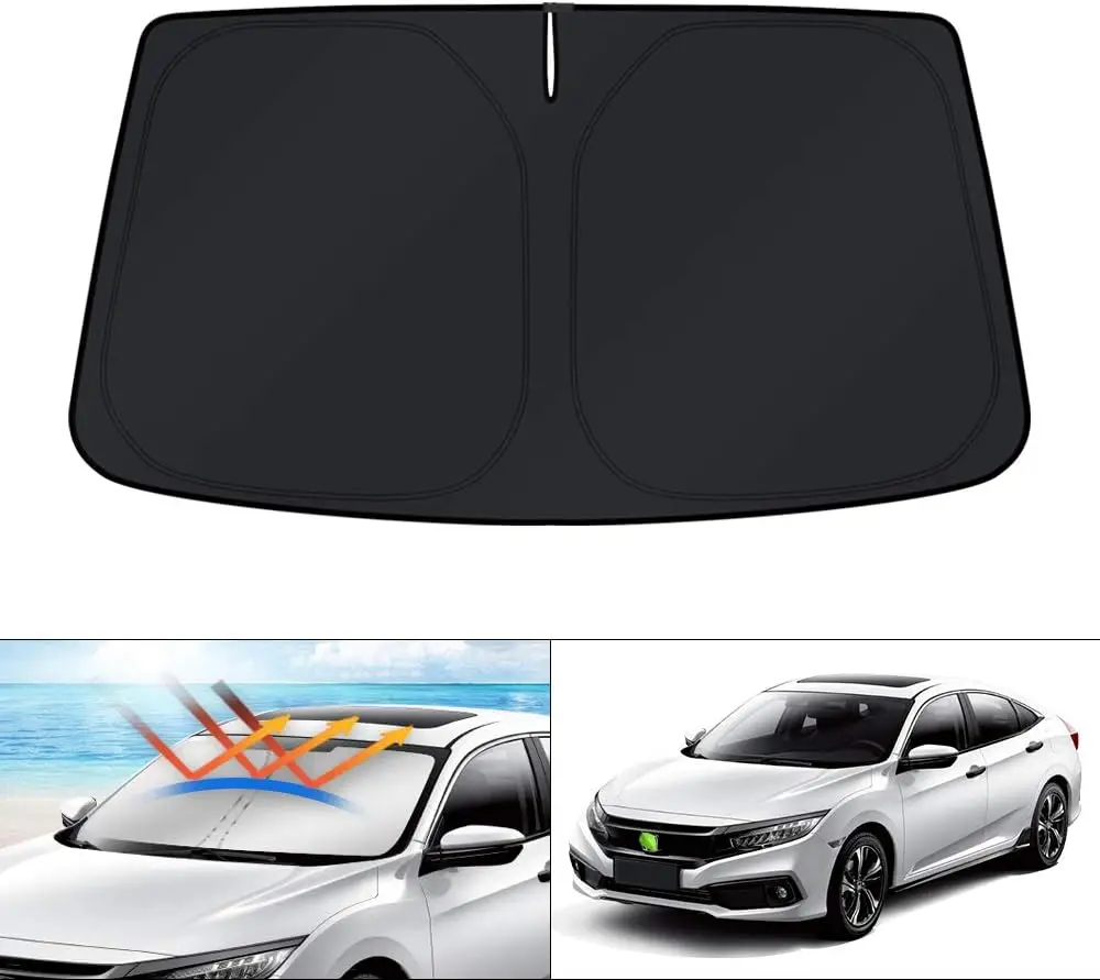 

Foldable Windshield Sun Shade for Honda Civic 2016-2021 - Blocks UV Rays, Keeps Car Cooler