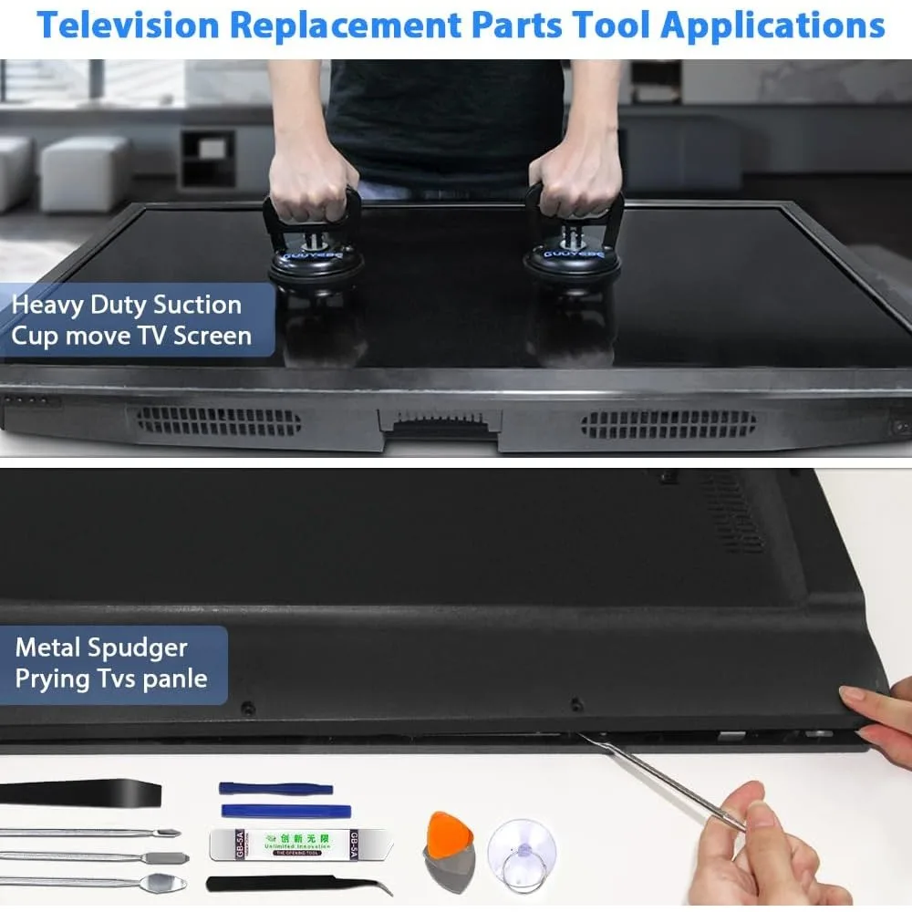 مجموعة أدوات قطع غيار التلفزيون مع كوب شفط عالي التحمل وأداة إزالة الكسوة لشاشة شريط الإضاءة الخلفية LED للتلفزيون R #2