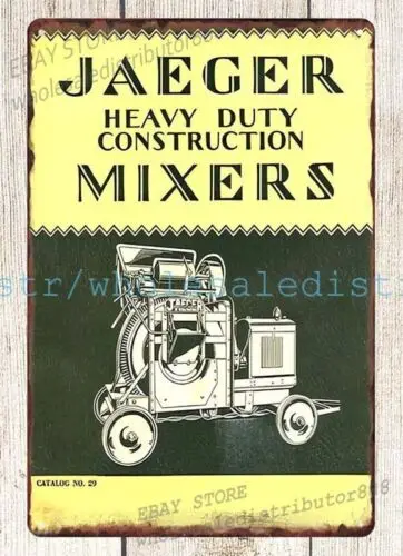 1930 MACH-HEAVY DUTY CONSTRUCTION MIXERS metal tin sign interiors plaque