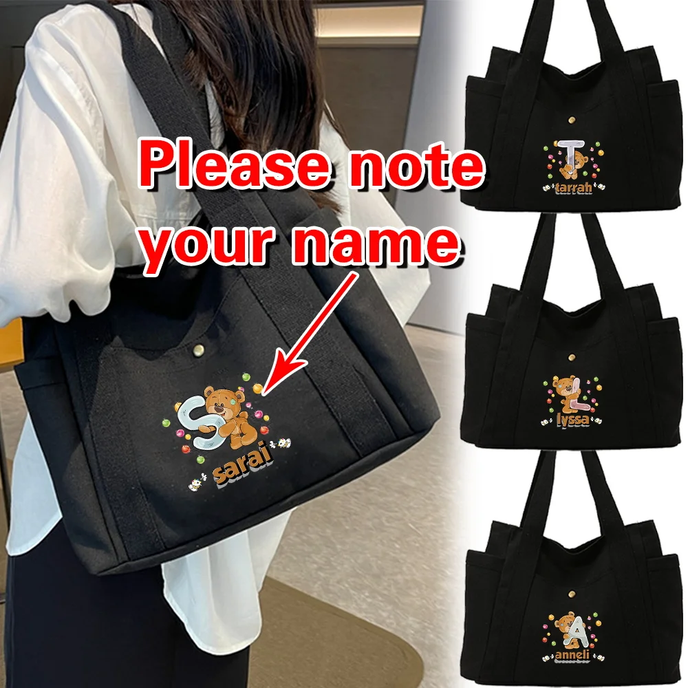 

Персонализированная холщовая сумка через плечо с индивидуальным именем, модный дизайн, экологически чистые сумки для покупок, дорожная женская сумка для хранения
