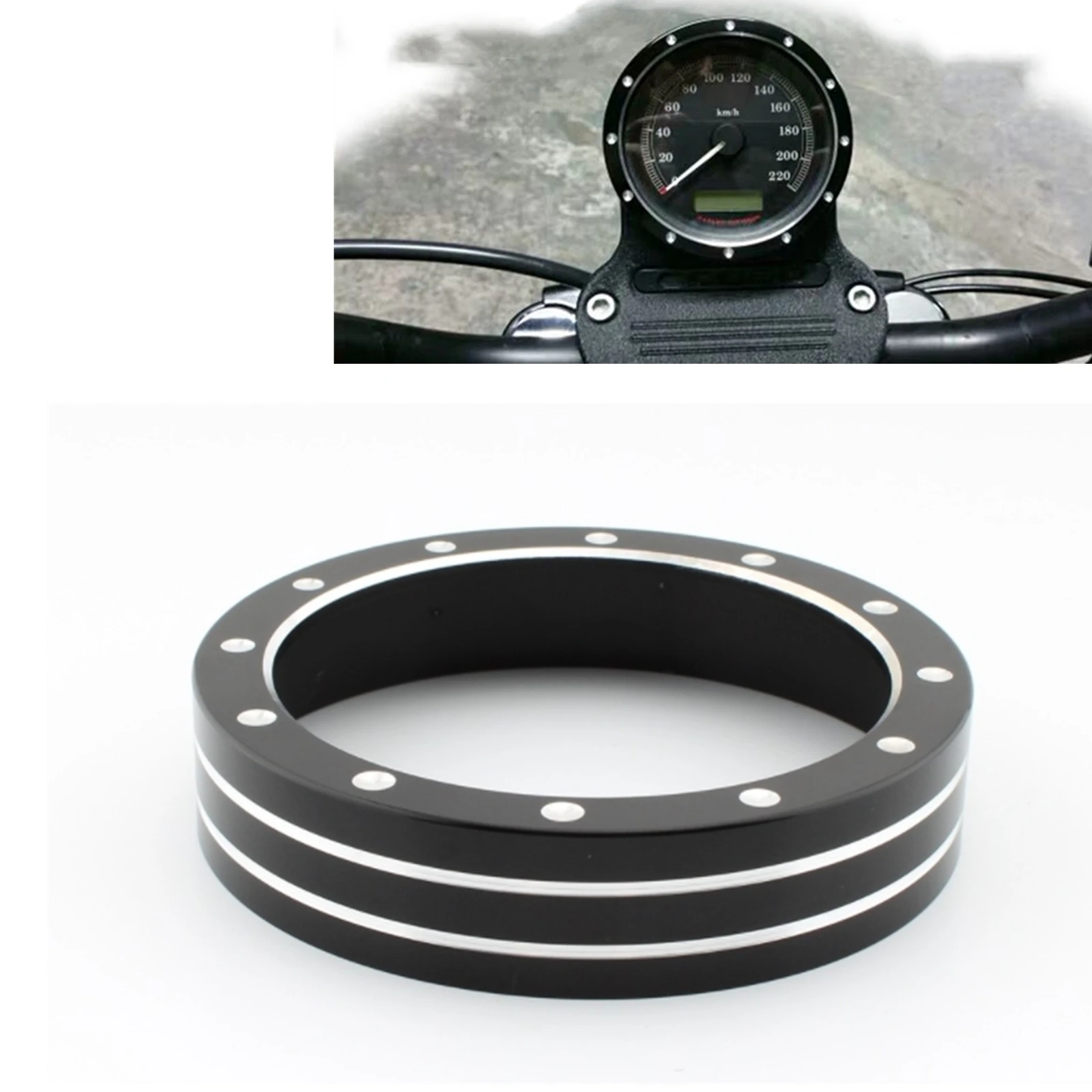 

For Harley XL883 1200 72 /X350 2023 Motorcycle Speedometer Gauge Bezel Trim Ring Cover Frame